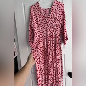 Midi wrap dress with built in belt